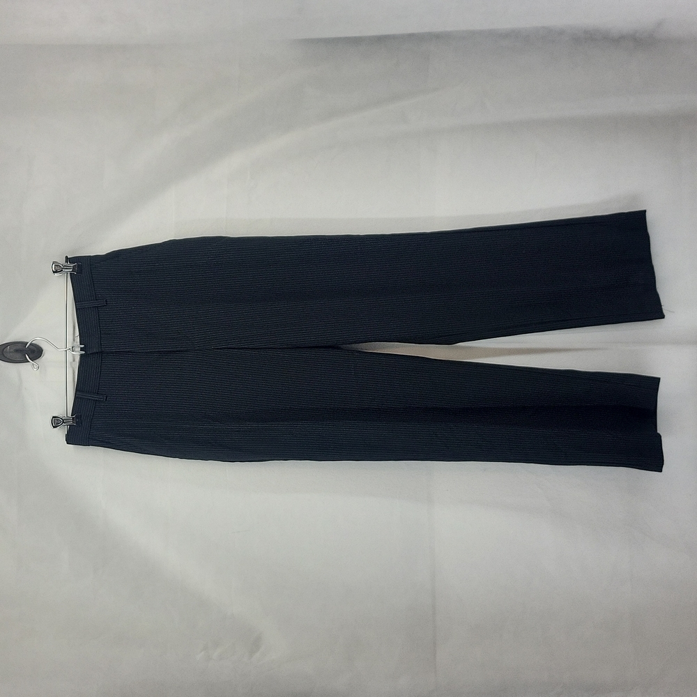 VANHEUSEN Boys' Black Pinstripe Flat Front Polyester Rayon Dress Pants - 16 Slim - Picture 1 of 16